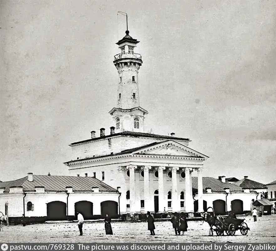 Фото пожарной каланчи в Костроме в 1891-96 годах