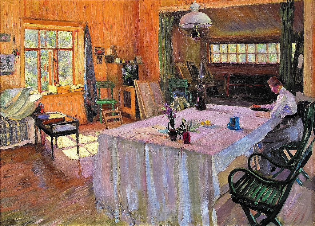 С.А. Виноградов. У К.А. Коровина, 1907, холст, масло
