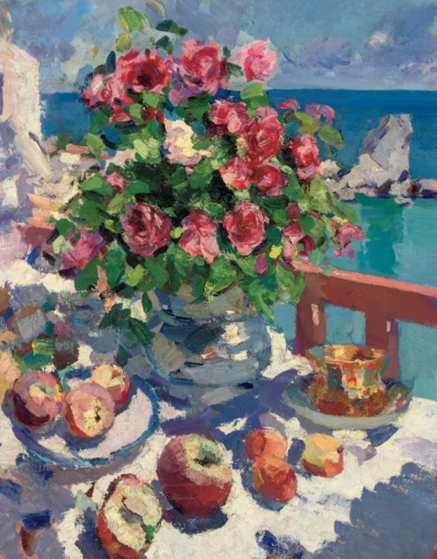 К.А. Коровин. Розы и яблоки. 1917 г., Гурзуф