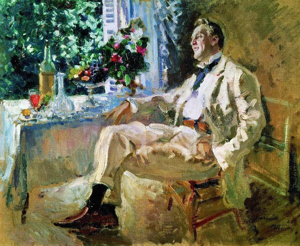 К.А. Коровин. «Портрет Шаляпина в светлом костюме», 1911, Государственный Русский музей, Санкт-Петербург